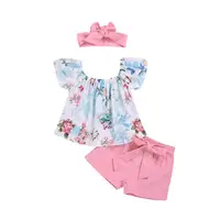 

Girl pink cute style lace set girls clothing shorts