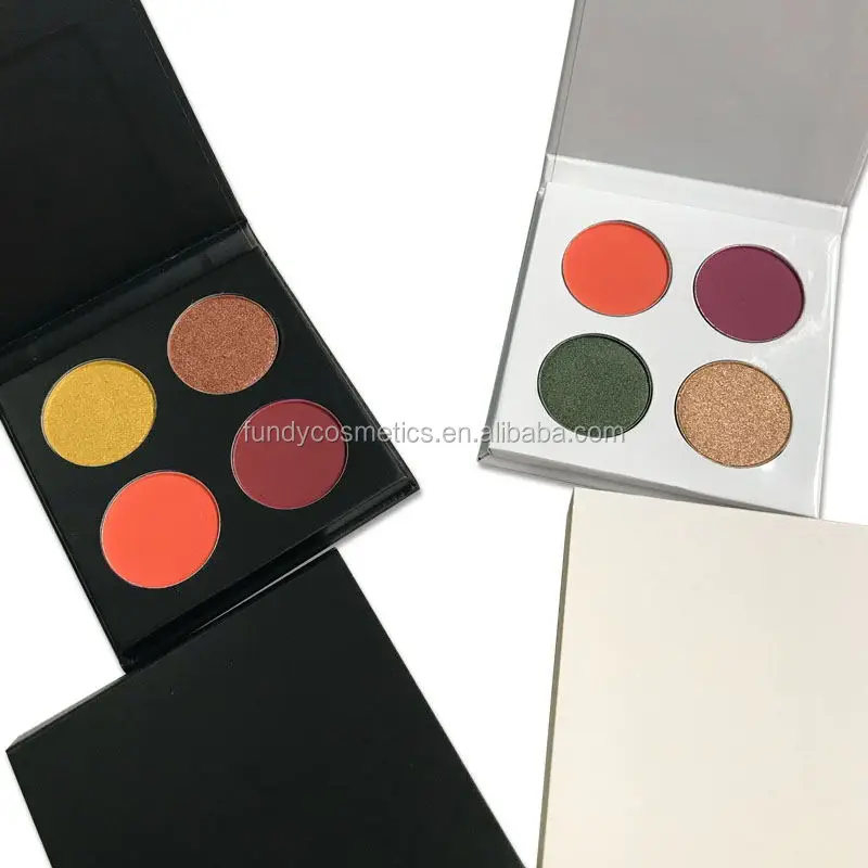 

Custom your brand makeup high quality cardboard white/ black eyeshadow palette private label 4 colors