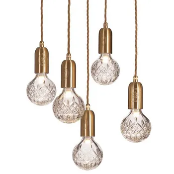 Modern Simple Crystal Light Bulb Shaped Pendant Lamp Indoor