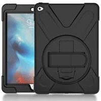 

Rugged shockproof silicone stand holder hand strap POS protective cover case for Apple iPad 6 Air 2 with shoulder strap