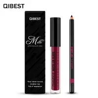 

QIBEST Customize Matte Charming Coloration Lip Liner Pencil And Lipstick Sets Private Label