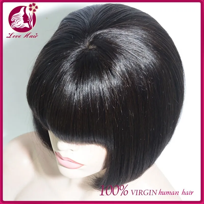 No Tangle Human Hair Short Bob Lace Front Wig Laser Hair Removal