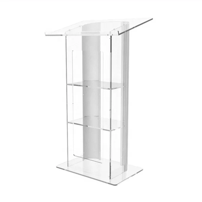 Clear Acrylic Plexiglass Podium Curved Sides Pulpit Lectern Conference4_.jpg