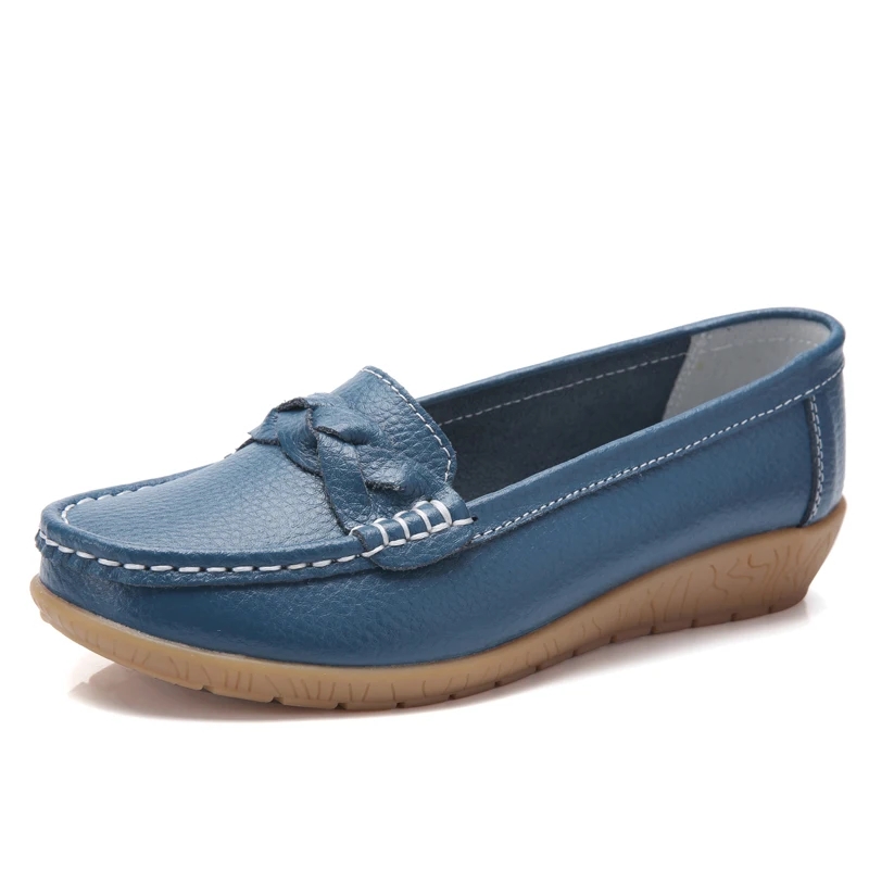 
Hand made leather slip-resistant loafer lady shoes summer flat women shoes comfortable slip-on female 