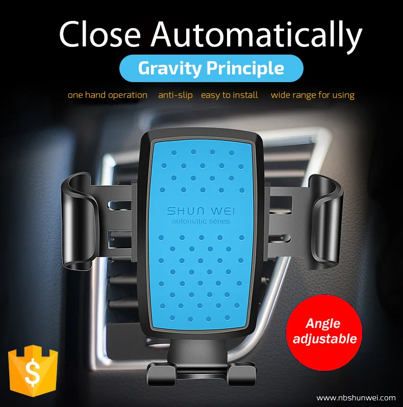 Car auto Air Vent Gravity Linkage Auto Lock and Auto Release One hand Operate Holder Cell Mobile Phone Universal Stand