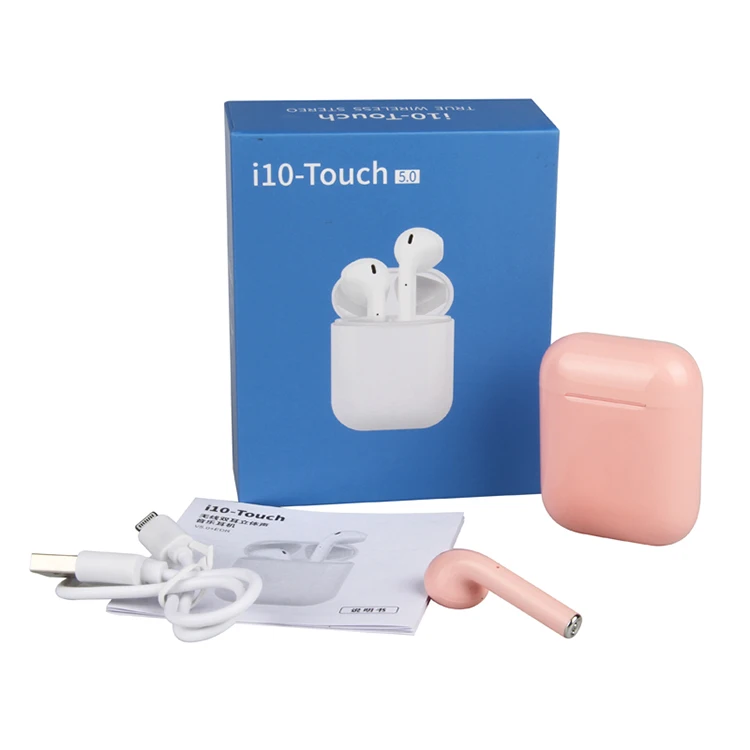 

2019 Hot Sale I10 Touch 5.0 Mini Wireless Headset Earphones Dual Headset Call Function I10 Headphones, White