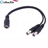 1 Female To 2 Male 5.5 x 2.1mm Plug DC Power Splitter Adapter Cable For CCTV Camera