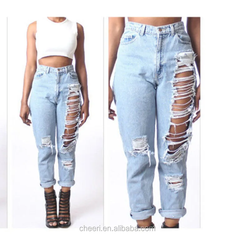 2017 New Jeans Women High Quality Jeans Distressed Long Pants New Style