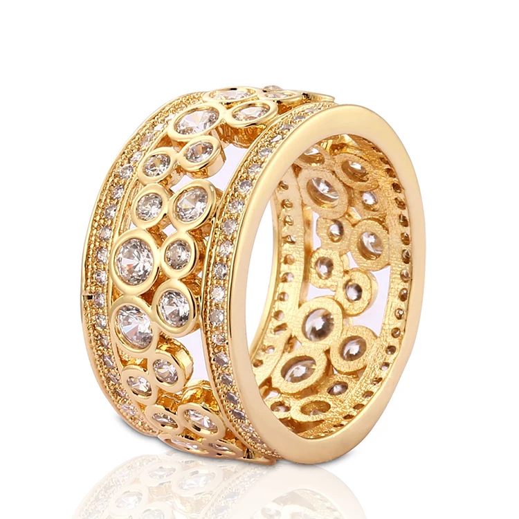 

China Fake Gold Plated Engagement Jewelry Wholesale CZ African Wedding Ring For Women