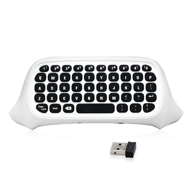 

Mini USB Wireless Keyboard Message Keypad Game Chatpad For Xbox One S Slim Controller, White/black