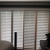 White exterior zebra home wooden window plantation blinds shutters