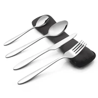 

Custom logo spoon fork knife 4 pcs camping cutlery set