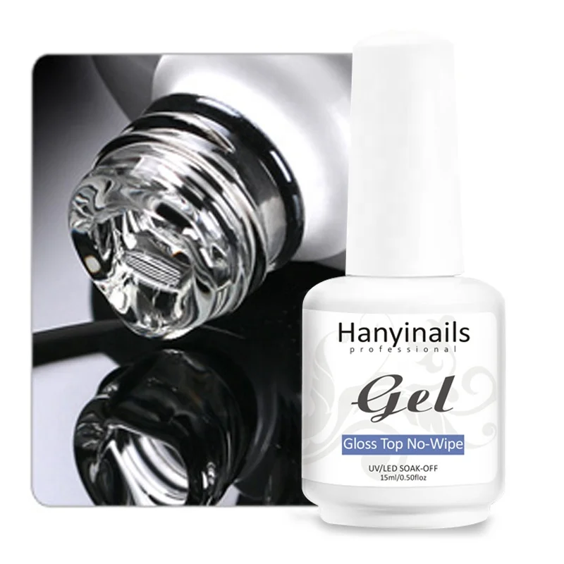 

wholesale 15ml vitamin natural high shining no wipe uv led gel top coat, Clear