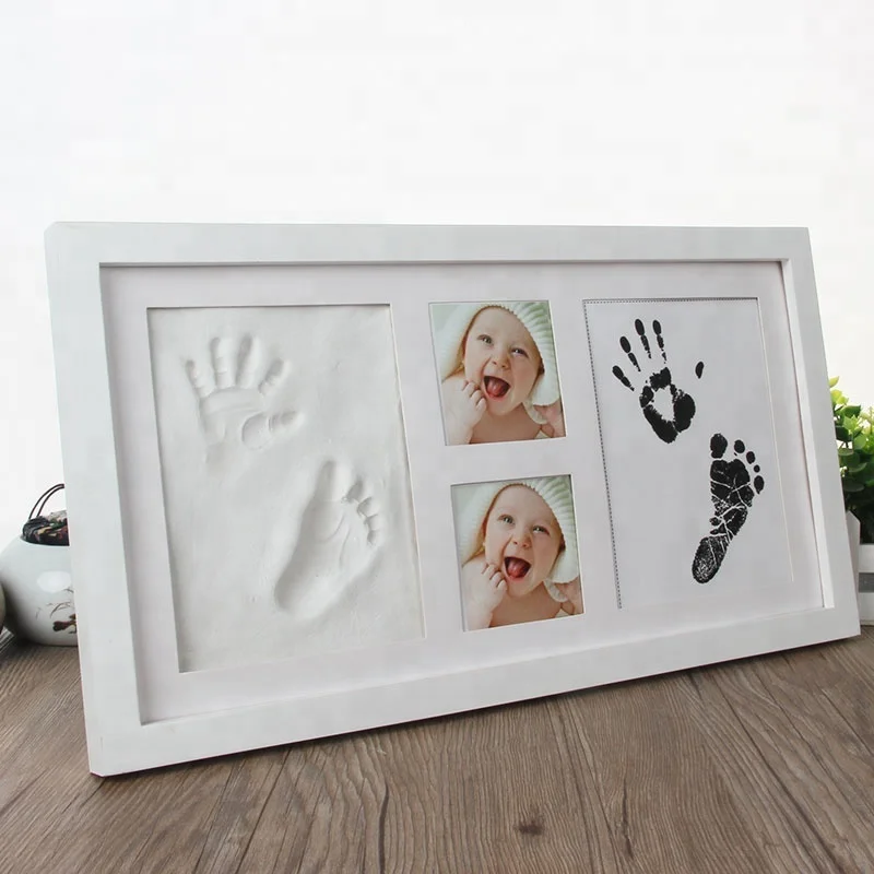 

Newborn Baby Handprint and Footprint Photo Frame with Clay