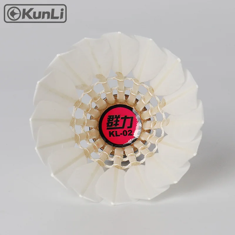 

Kunli KL-02 badminton Shuttlecock/Best Durability/best flying/Grade 2 Water duck feather shuttlecock forProfessional Competition, White