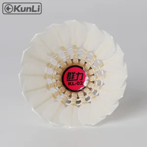 Kunli KL-02 badminton Shuttlecock/Best Durability/best flying/Grade 2 Water duck feather shuttlecock forProfessional Competition