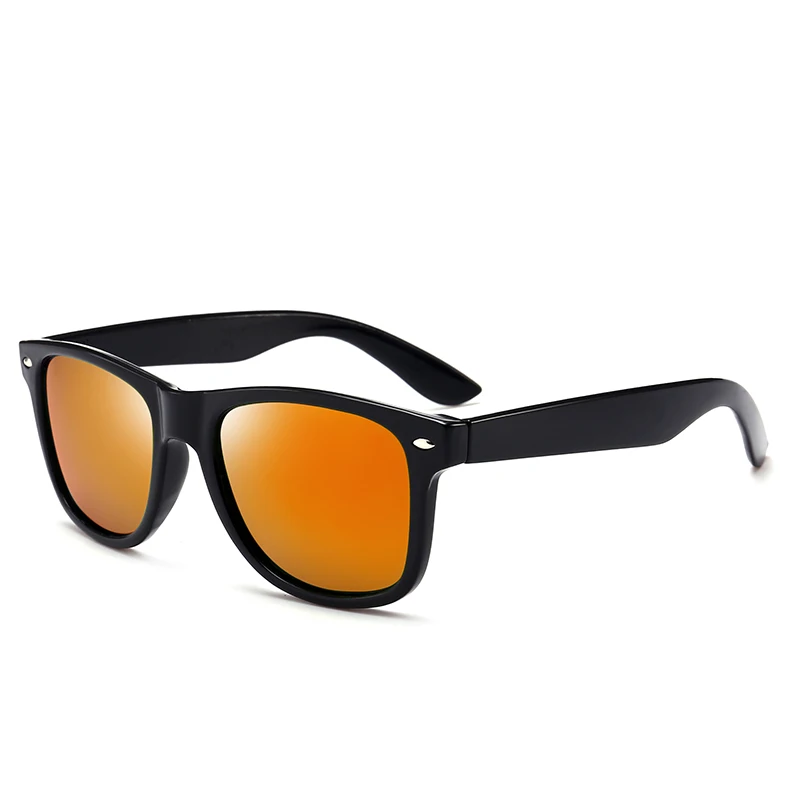 

2019 new fashion designer square polarized sunglasses women men with rivet reflective color mirror lens sun glasses wholesale