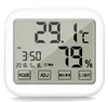 Indoor LCD MAX MIN Clock thermometer Humidity Wall mounted backlight hygrometer Digital temperature meter