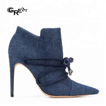 ladies denim boots