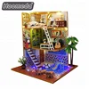 Wholesale crafts doll house creative gift 3 floors wooden color big doll house