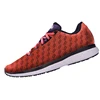 China brick red porous breathable jacquard fabric DTY polyester sports vamp mesh shoe upper with positive ion