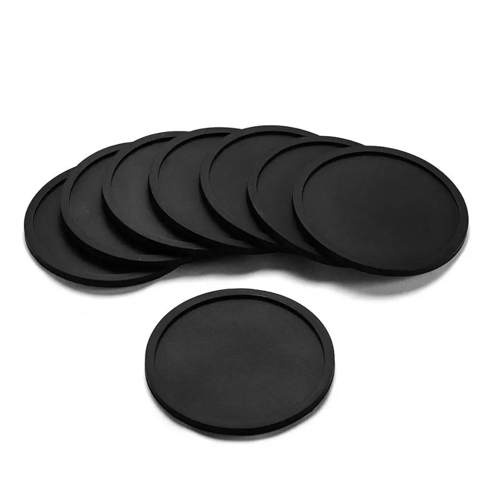 

Silicone Non-slip Cup mat Drink Coaster set, Black