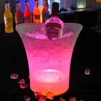 

plastic whisky led light ice bucket