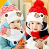 Baby Hat and Scarf Cute Bear Crochet Knitted Baby Caps Warm Winter Baby Cap Hats For Girls Winter Children's Hats