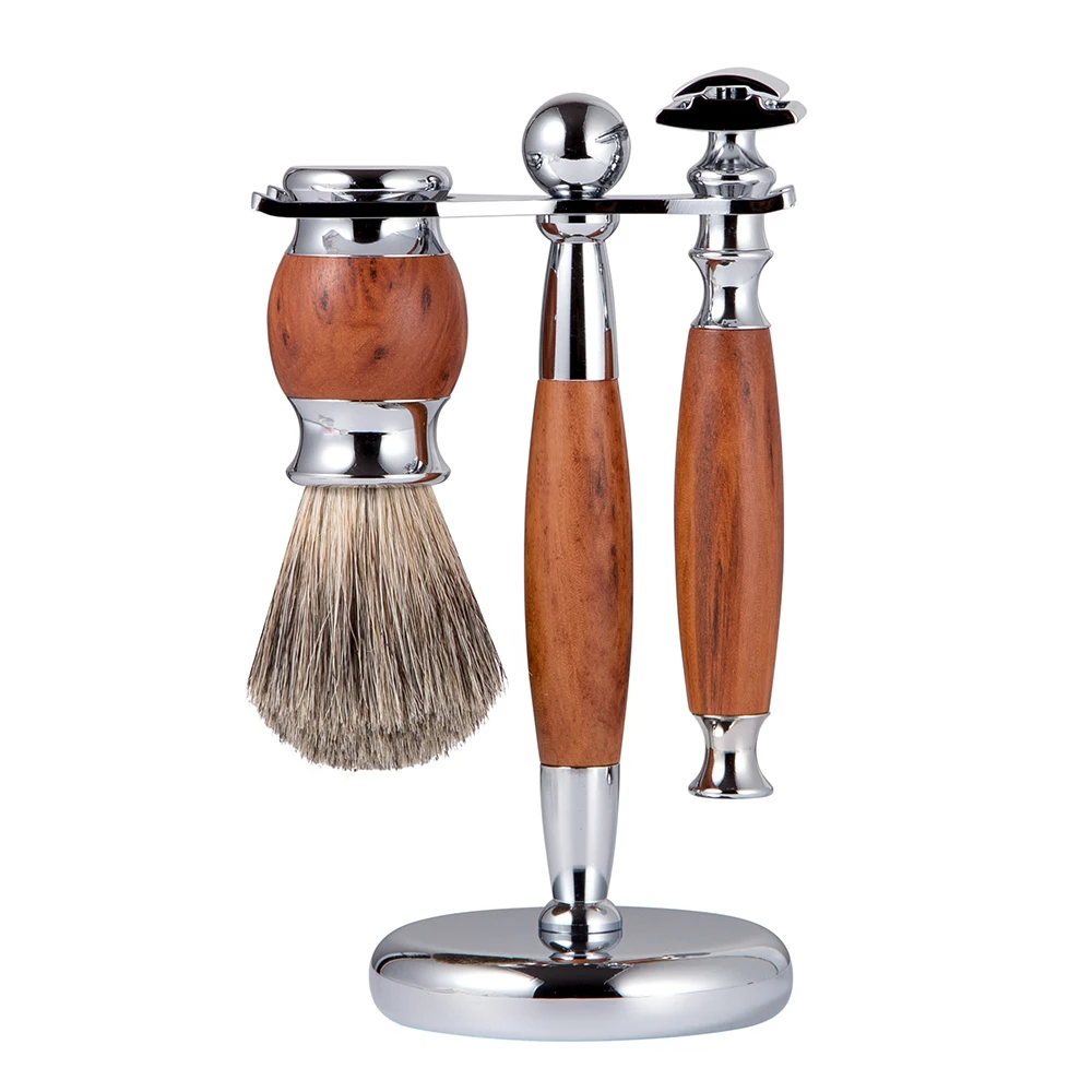 
new 2019 man safety razor set with shave brush and razor stand 