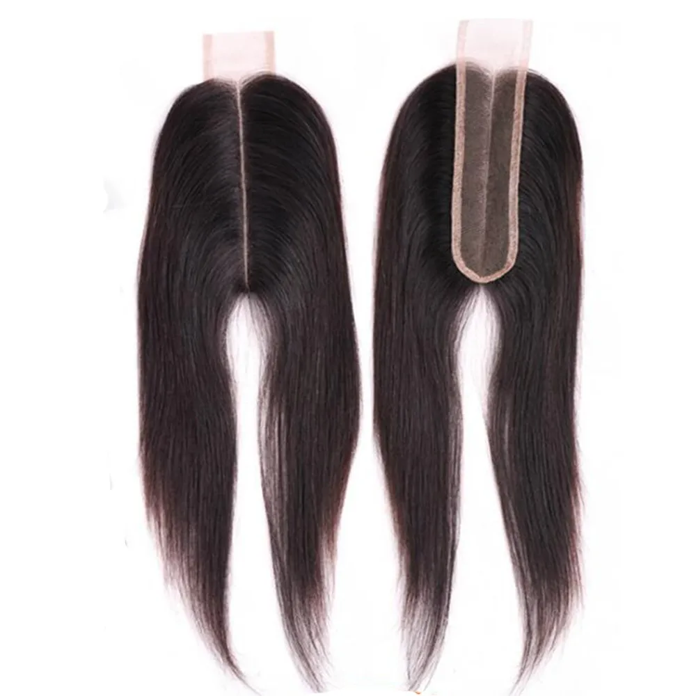 

Amanda Kim K 2x6inch Brazilian Straight Human Hair Closure Middle Part Brown Swiss Lace Closure