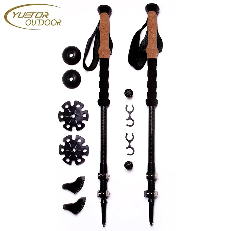 Npot Ultralight Collapsible 100 Carbon Fiber Trekking Poles With Quick