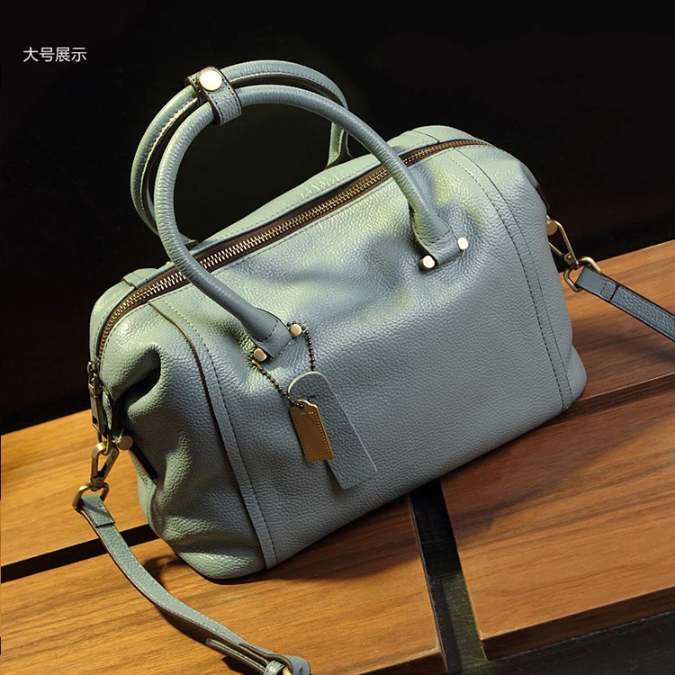 

2020 New Boston Genuine Leather Tote Bagbig Lady Handbag Leather Bag Women, 4 colors