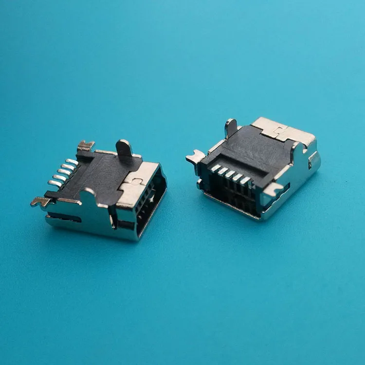 Mini Usb Connector Dip 90 Degrees 5p Hembra Solder Pbt Crimp Smd Type B