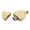 Wooden Leaf USB 2.0 Flash Memory Stick Engraved Custom Wedding Gift