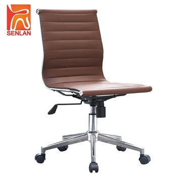 D823 5b Mid Back Swivel Chair Without Armrest Luxury Leather