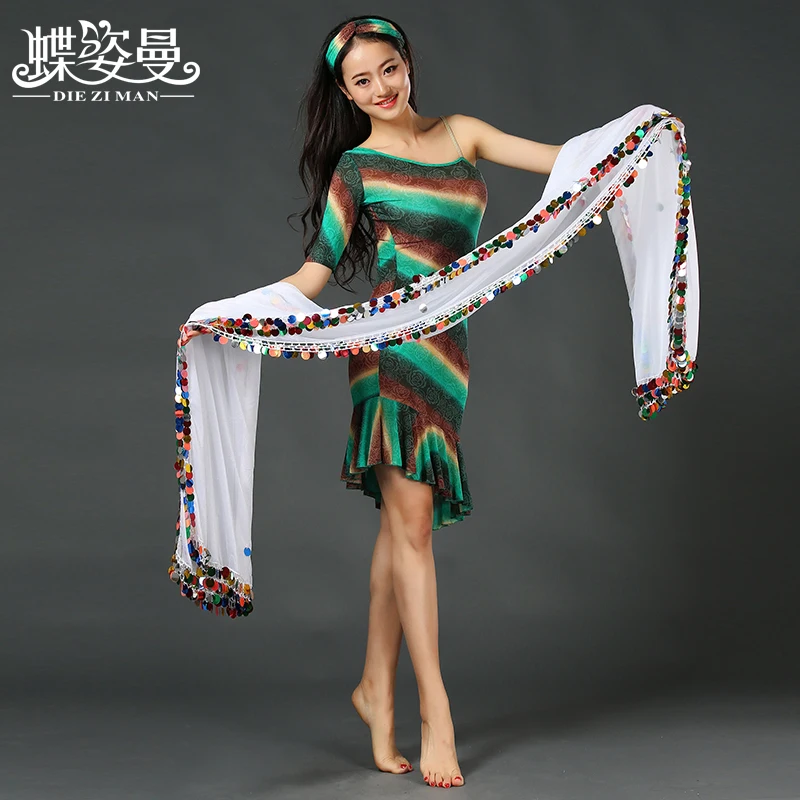 
SJ004 Performance Professional belly dance Linen veil for girl 