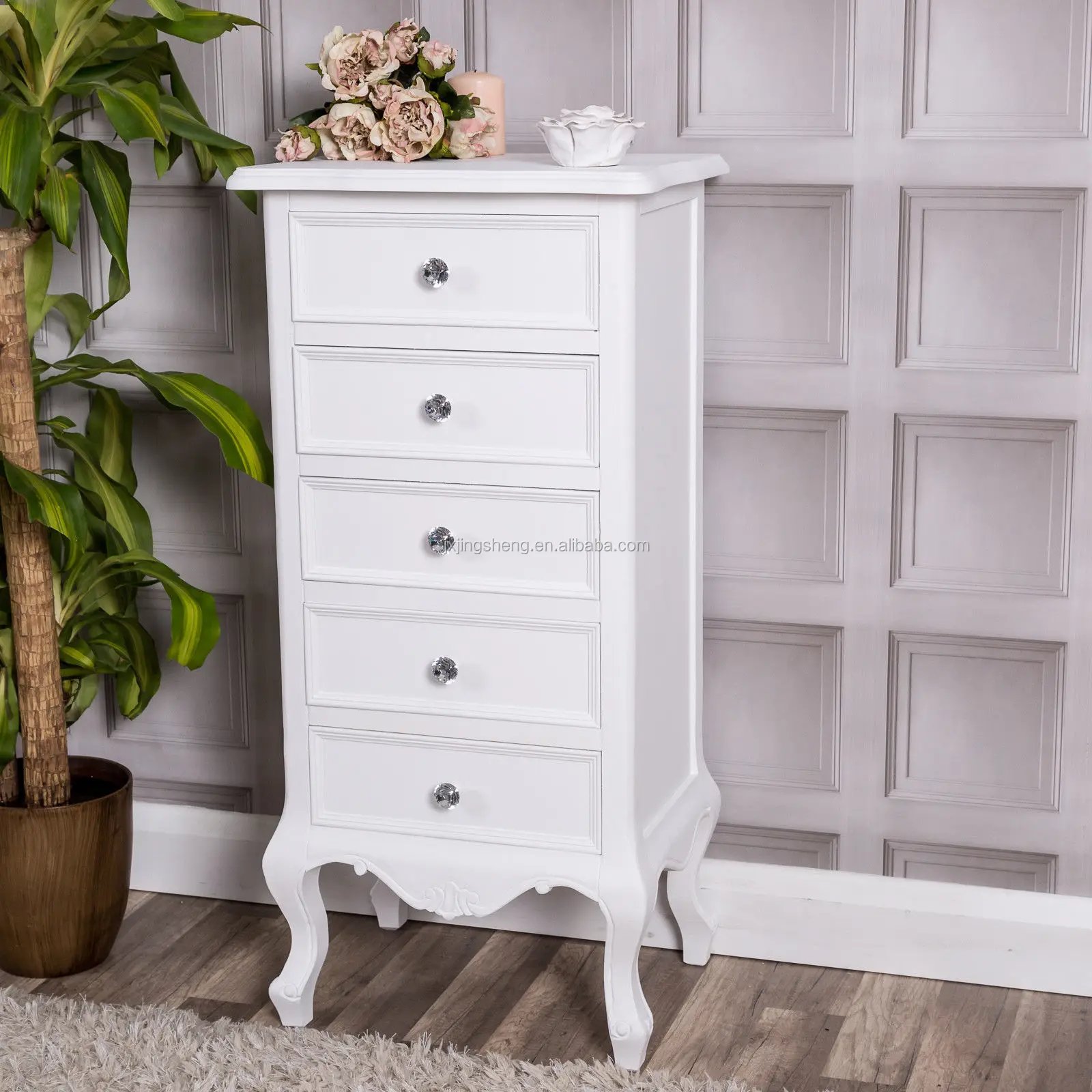 Fair Price Luxury Bedroom Furniture Shabby Chic Table With 5 Chest
