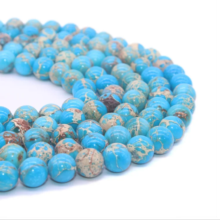 

Natural Stone Imperial Jasper Loose beads For Bracelet Accessories Making DIY Imperial Stone