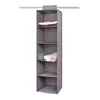Home Hanging Closet Organizer 5 Shelves Washable Baby Craft Organizer Storage for Clothing/Sweater/ Shoes /Accessories Grey