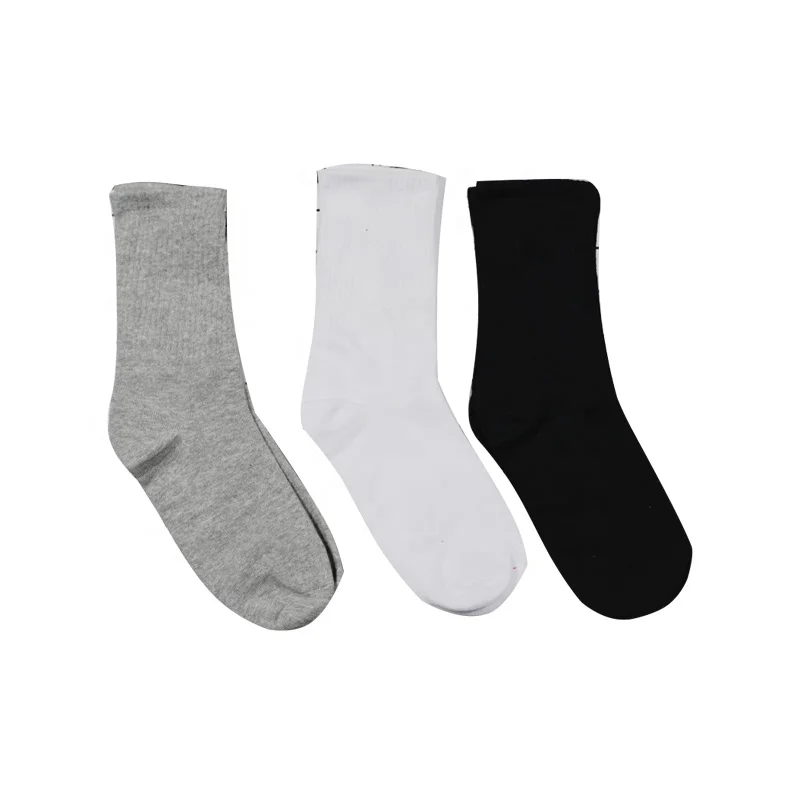 

Spring men or women custom max grey white black cotton pure color sports solid color socks unisex, As pictures