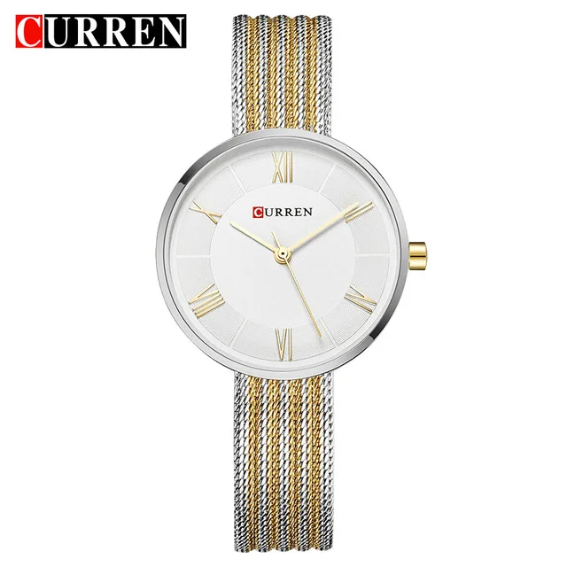 

CURREN Brand Fashion Wristwatches Women Stainless Steel Band Women Dress Watches Women Quartz-Watch Relogio Feminino New Gold