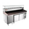 Marble Top And Professional Stainless Steel Pizza Prep Table/pizza display refrigerator/refrigerated pizza counter