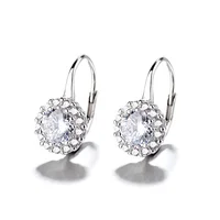 

Manufacturer Custom Hot Sale Lady of 925 Sterling Silver Diamond Earrings