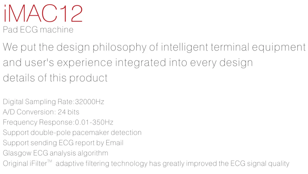 6 Channel Built In Scanning Gun Handheld Digital System ECG Machine With WiFi