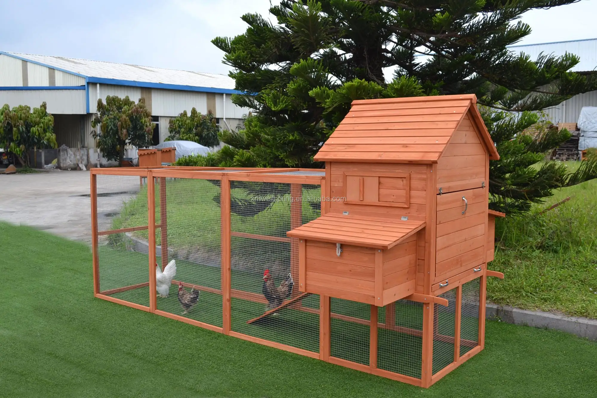  Chicken Coop With Large Galvanised Wire Mesh Run - Buy 