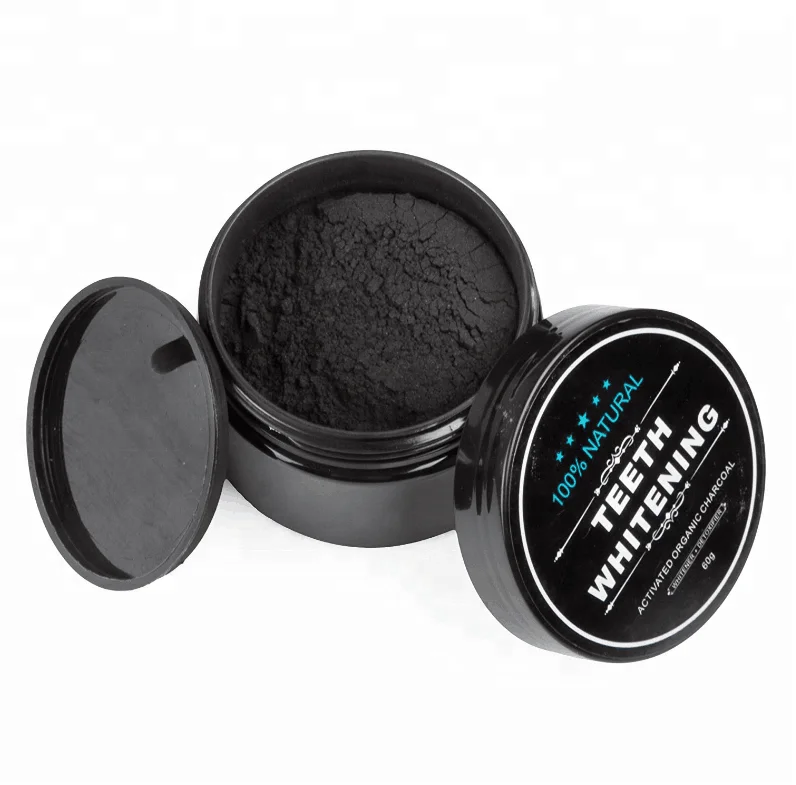 

teeth whitening activated coconut charcoal toothpaste, Black