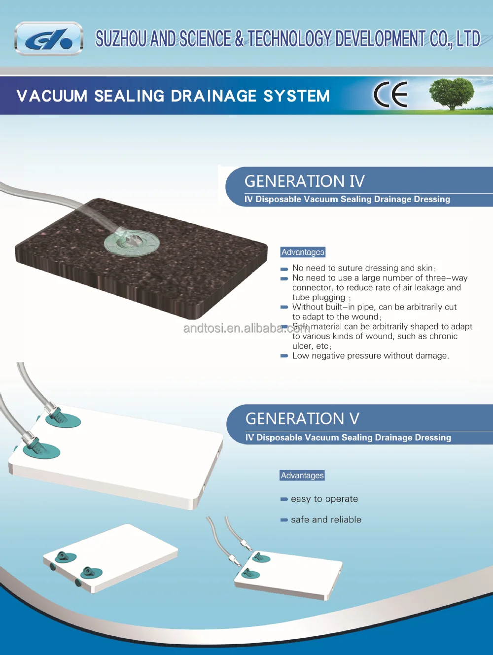 Vacuum Sealing Drainage Dressing,Vsd,Wound Care,Medical Sponge,Wound