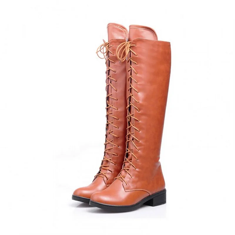 Faaqidaad : Botas largas negras de cuero para mujer Faaqidaad : Botas largas negras de cuero para mujer