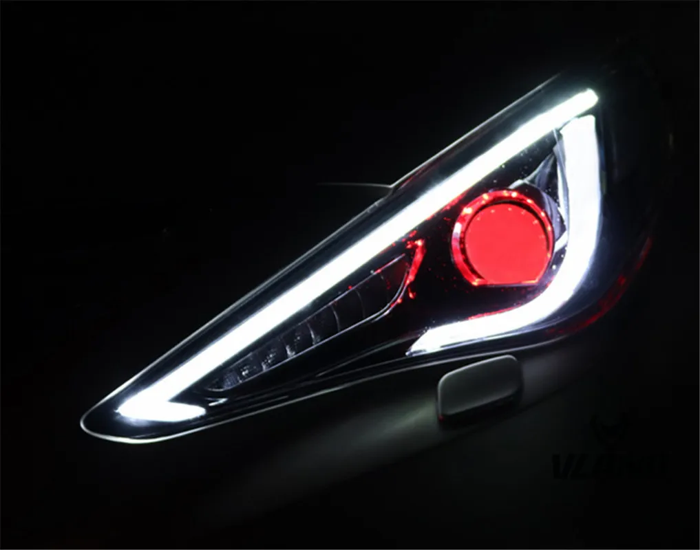 Vland Factory Car Assembly Headlight For Sonata 2011 2012 2013 2014 With LED And Moving Turn Signal+DRL+Plug And Play