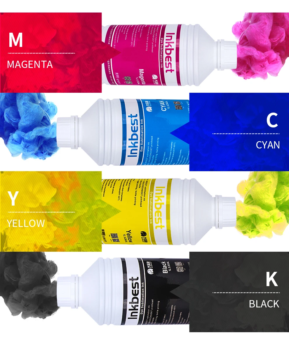 High Quality Inkbest 1 Litre White Dye Sublimation Ink For Cotton